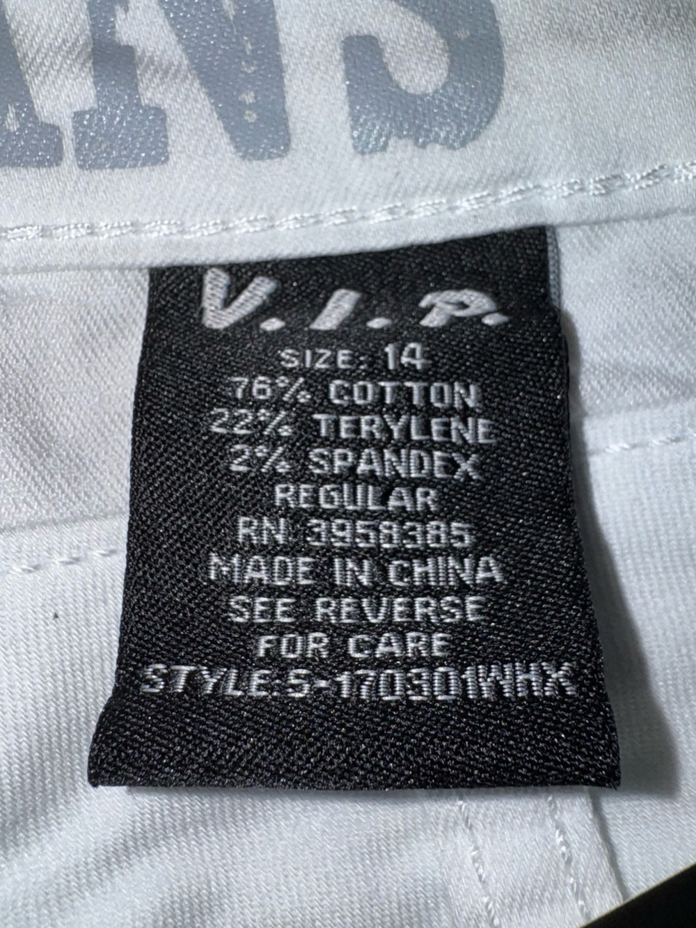 VIP White Distressed Flare Jeans - Picture 4 of 12